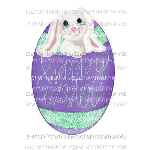 Happy Easter egg with bunny #2 Sublimation transfers Heat Transfer
