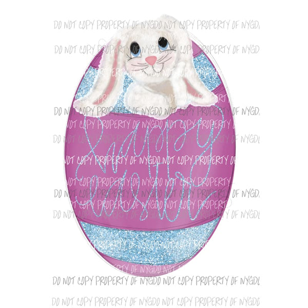 Happy Easter egg with bunny #3 Sublimation transfers Heat Transfer