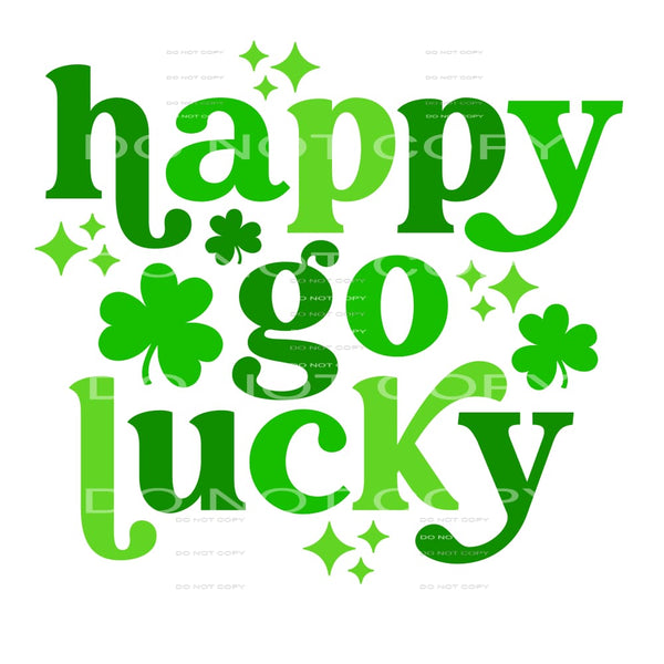 Happy Go Lucky Clovers Retro St Patricks Day #2495 