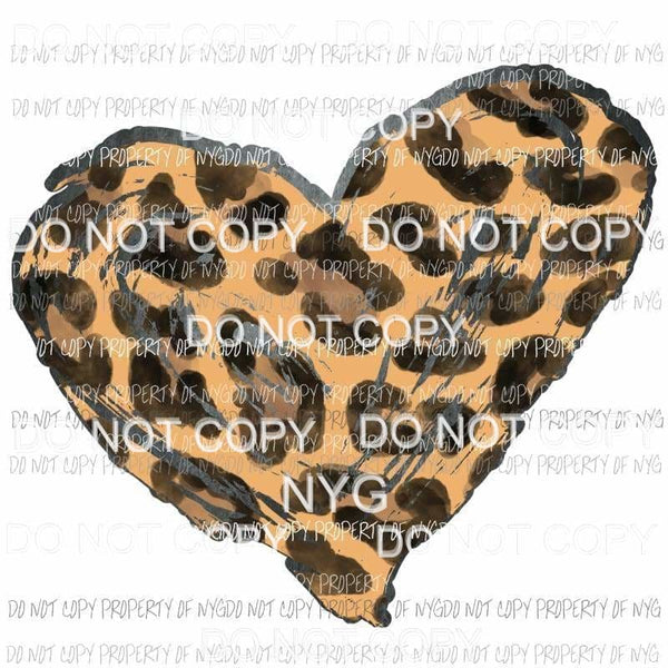 Heart #12 orange leopard Sublimation transfers Heat Transfer
