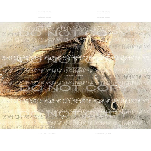 Horse watercolor # 1 Sublimation transfers Heat Transfer