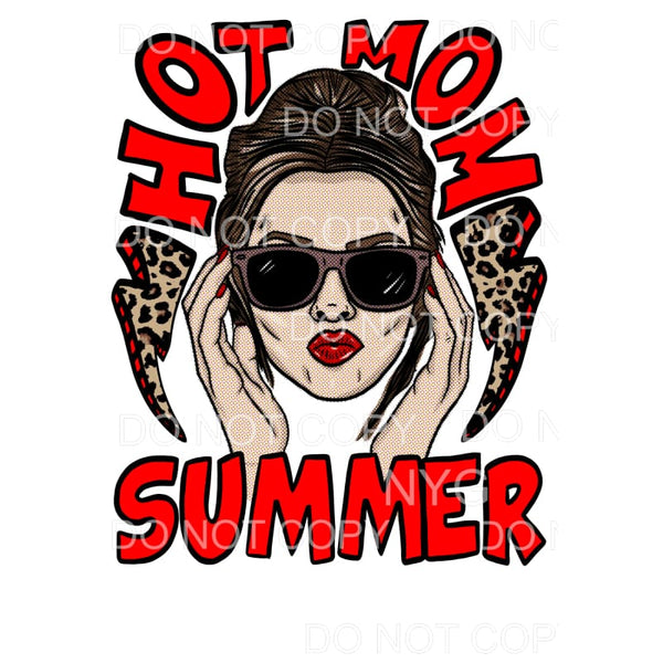 Hot Mom Summer Red Leopard Lightning Bolts Sublimation 