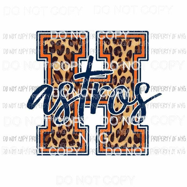 Houston Astros leopard Sublimation transfers Heat Transfer