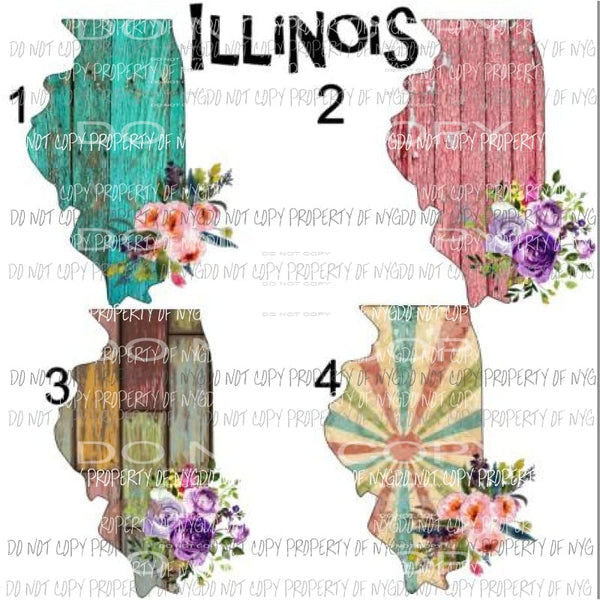 Illinois State 4 to choose from sublimation transfers Heat Transfer