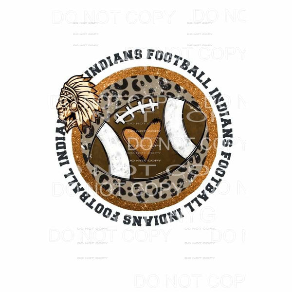 Indians football black and gold circle Sublimation transfers