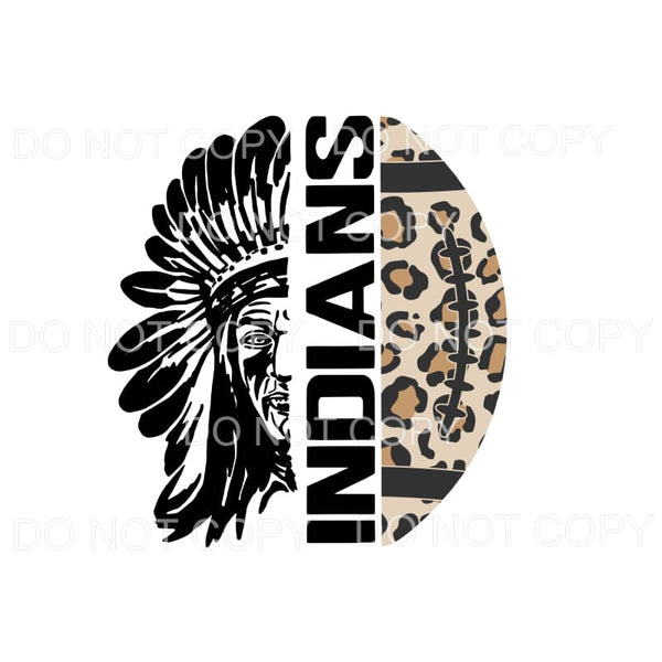 Indians Football Leopard #238 Sublimation transfers - Heat 