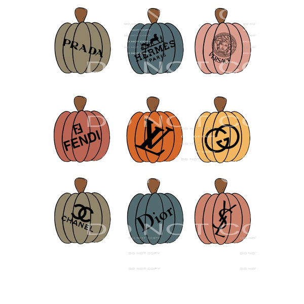 inspired Designer pumpkins # 114 Sublimation transfers - 