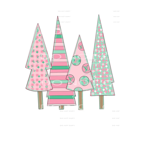 Inspired LV Pastel Christmas Tree # 77789 Sublimation 