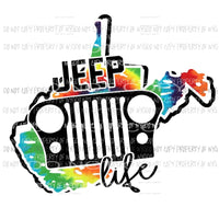 JEEP STATES TIE DYE All states in drop down menu sublimation transfer state Heat Transfer