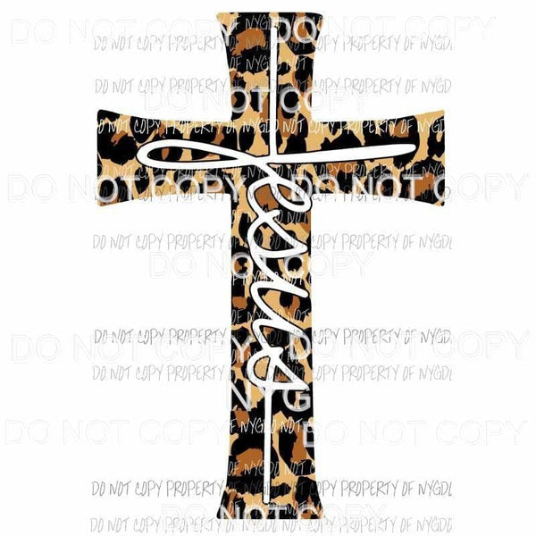 Jesus cross leopard #2 Sublimation transfers Heat Transfer