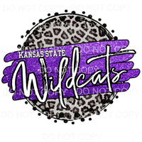 Kansas State Wildcats Football Purple Glitter Leoaprd Circle