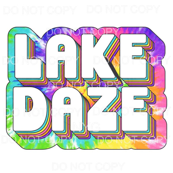 Lake Daze Tie Dye Retro Sublimation transfers - Heat 