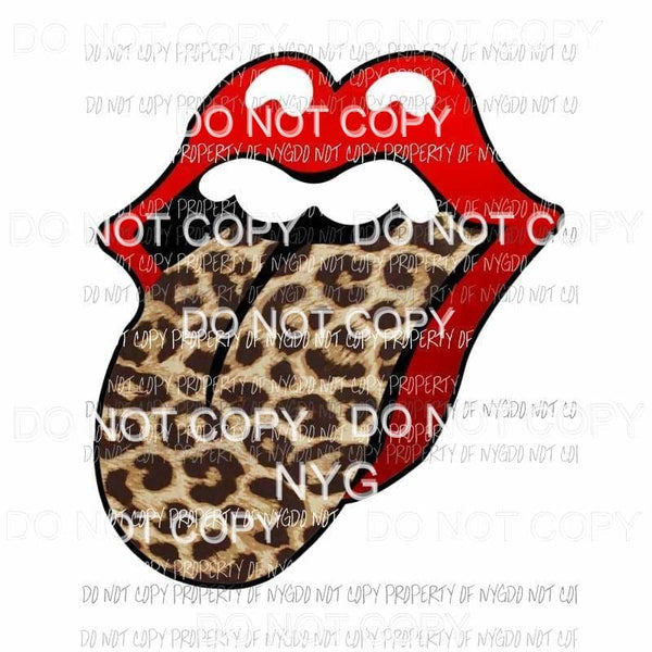 Leopard tongue rolling stones lips Sublimation transfers Heat Transfer