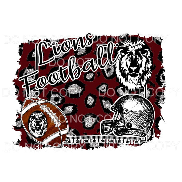 Lions Football maroon black and grey Sublimation transfers -