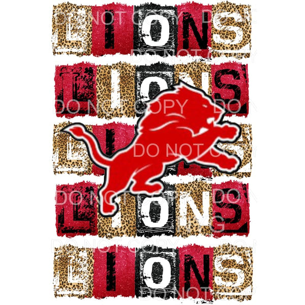 LIONS RED BLACK BLOCK # 4215 Sublimation transfers - Heat 