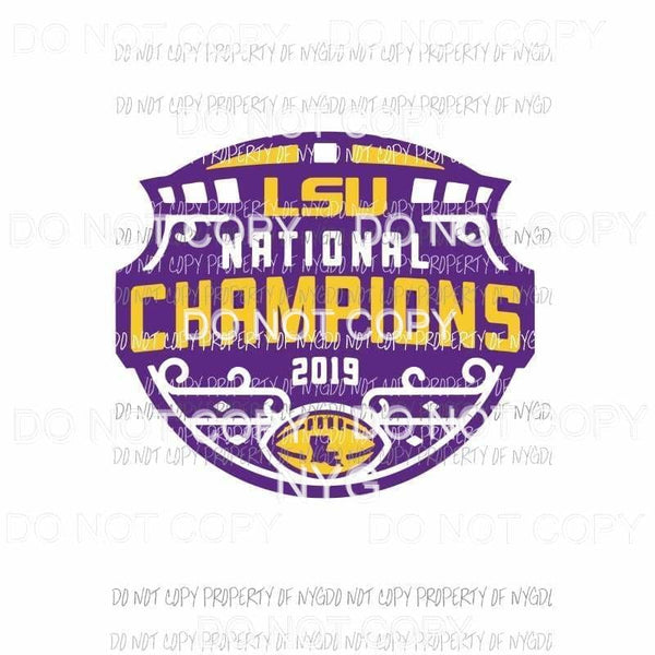 LSU National Champions #12 purple gold football Louisiana Sublimation transfers Heat Transfer