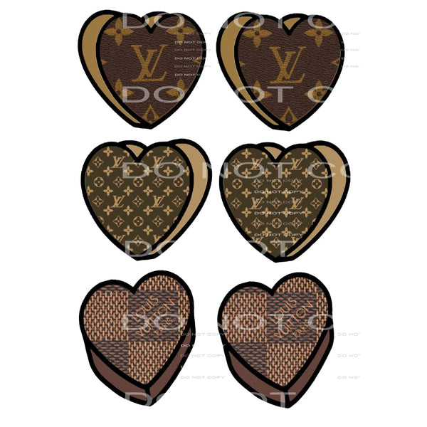 lv hearts for sleeve # 8062 3 - 4 inches each x 6