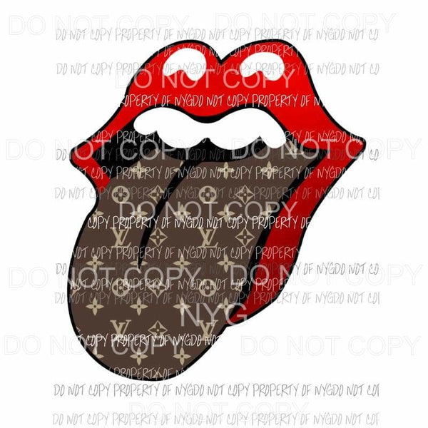 LV louis vuitton tongue rolling stones lips Sublimation transfers Heat Transfer