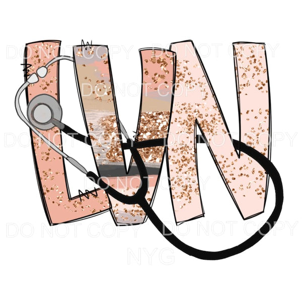 LVN Licensed Vocational Nurse Pink Glitter Stethoscope 