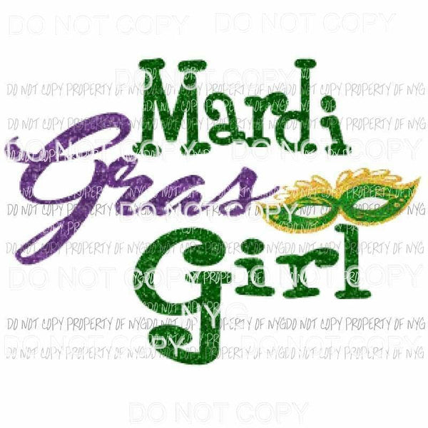 Mardi Gras Girl #1 mask New Orleans Sublimation transfers Heat Transfer