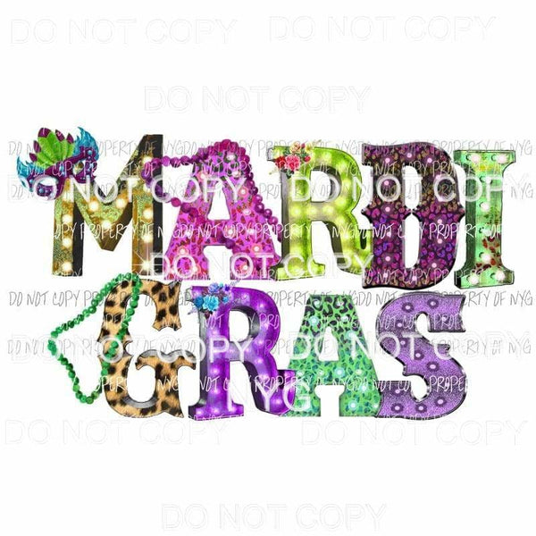 Mardi Gras marquee #1 mask beads Sublimation transfers Heat Transfer