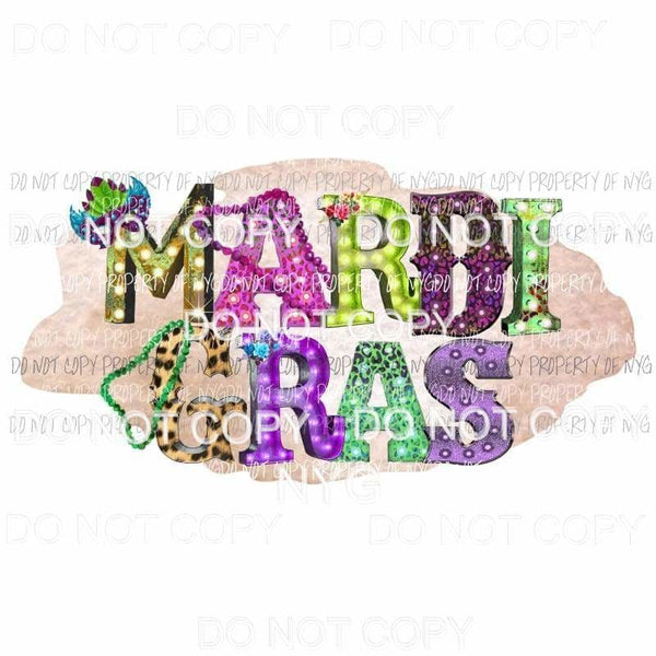 Mardi Gras marquee #2 mask beads Sublimation transfers Heat Transfer