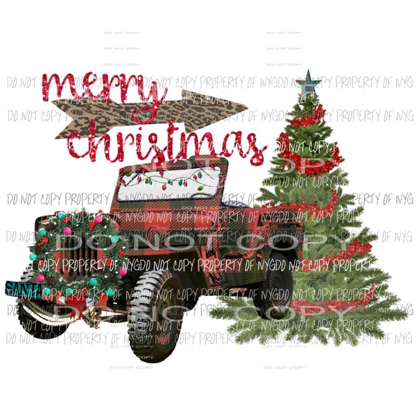merry christmas jeep Sublimation transfers Heat Transfer