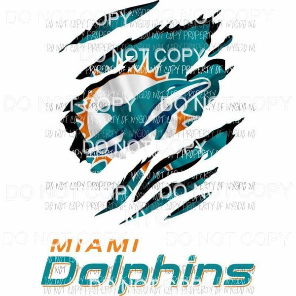 Miami Dolphins ripped design Sublimation transfers Heat Transfer