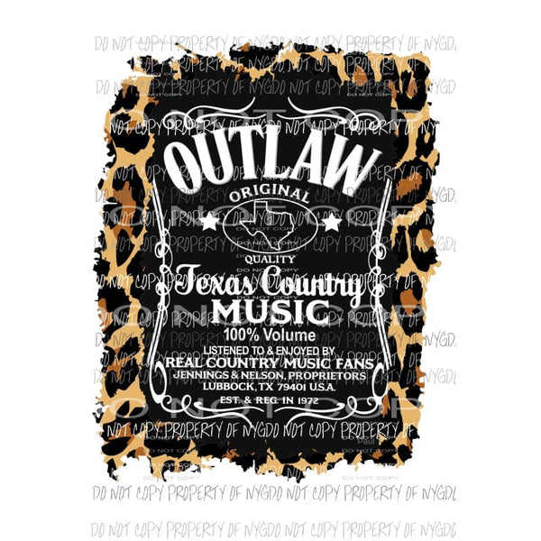 OUTLAW Texas Country Music Lubbock Texas Sublimation transfers Heat Transfer