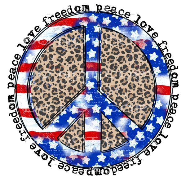 peace love freedom #6641 Sublimation transfers - Heat 