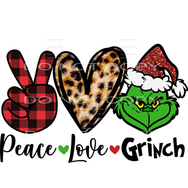 peace love grinch #7503 Sublimation transfers - Heat 