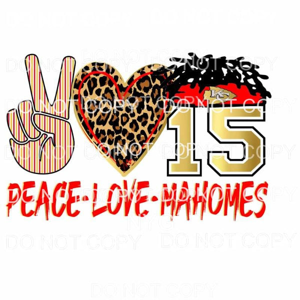 Peace Love Mahomes # 15 KC Chiefs headband leopard heart 
