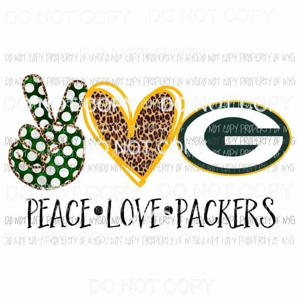 Peace Love Cowboys Packers Green Bay Sublimation transfers Heat Transfer