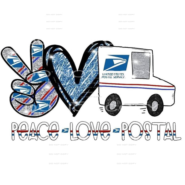 peace love postal #5061 Sublimation transfers - Heat 