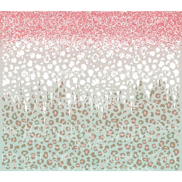 Pink Glitter Leopard Ombre Backround Sheet #1846 Sublimation