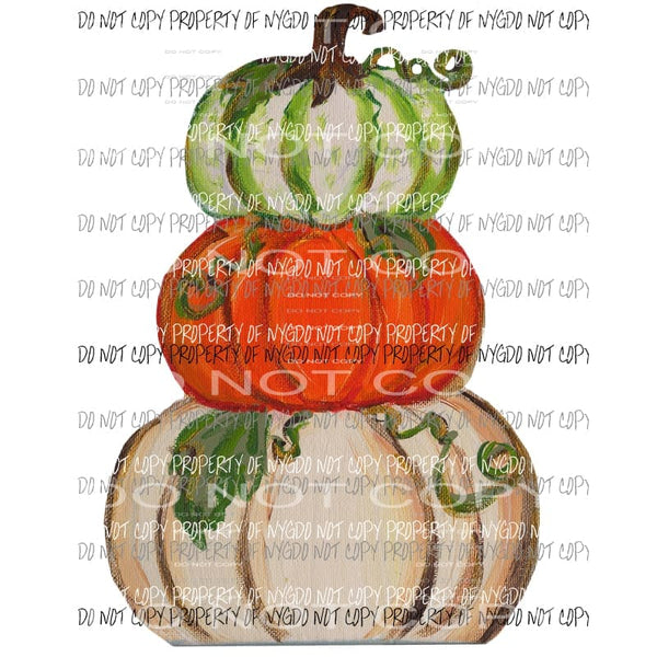 Pumpkin Trio Fall Colors #14 Sublimation transfers Heat Transfer