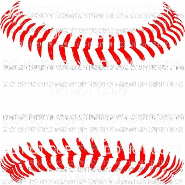 Red baseball stitching Sublimation transfers Heat Transfer