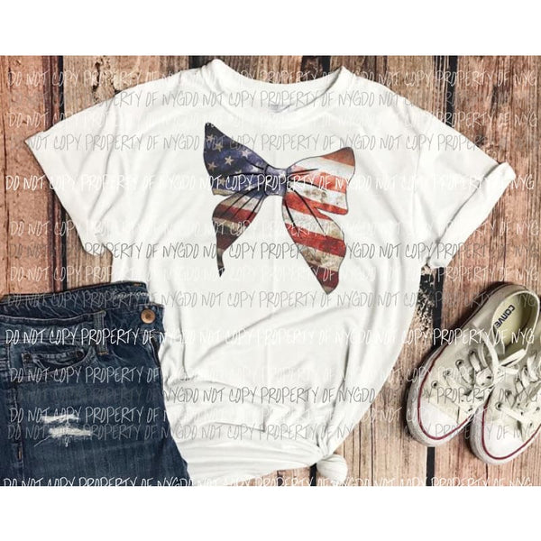 Red white and blue bow Sublimation transfers Heat Transfer