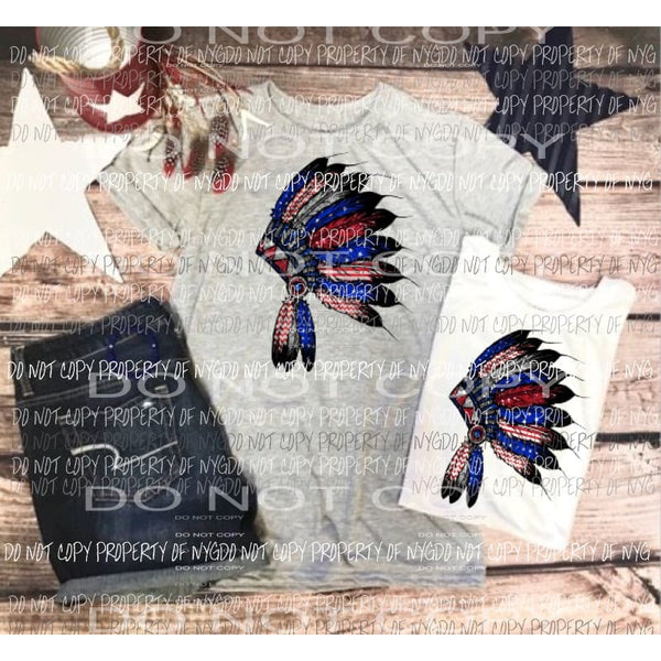 Red white and blue head dress #322 headdress Sublimation transfers Heat Transfer