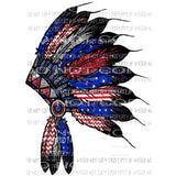 Red white and blue head dress #322 headdress Sublimation transfers Heat Transfer