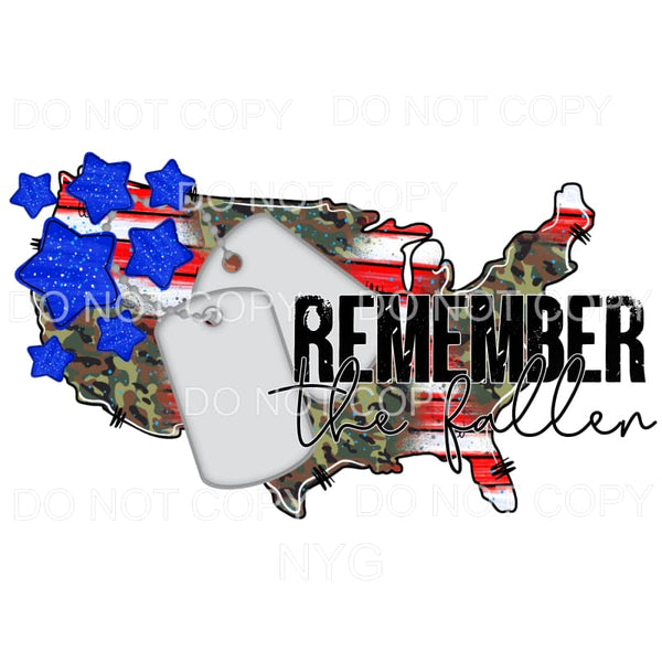 Remember The Fallen Soldiers Troops Dog Tags USA America Red