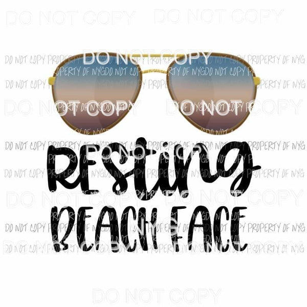 Resting Beach Face #1 aviator sunglasses Sublimation transfers Heat Transfer