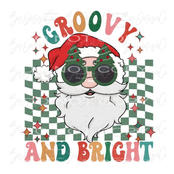 Retro Groovy and bright santa # 2021 Sublimation transfers -