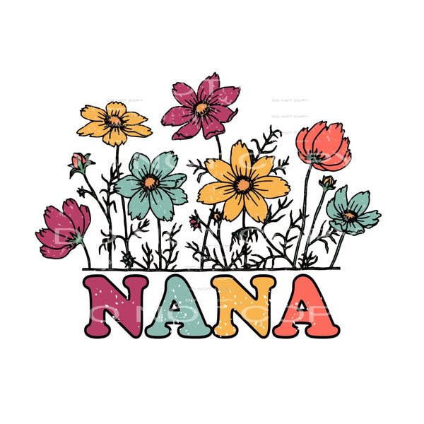 Retro NANA Flowers # 12017 Sublimation transfers - Heat 