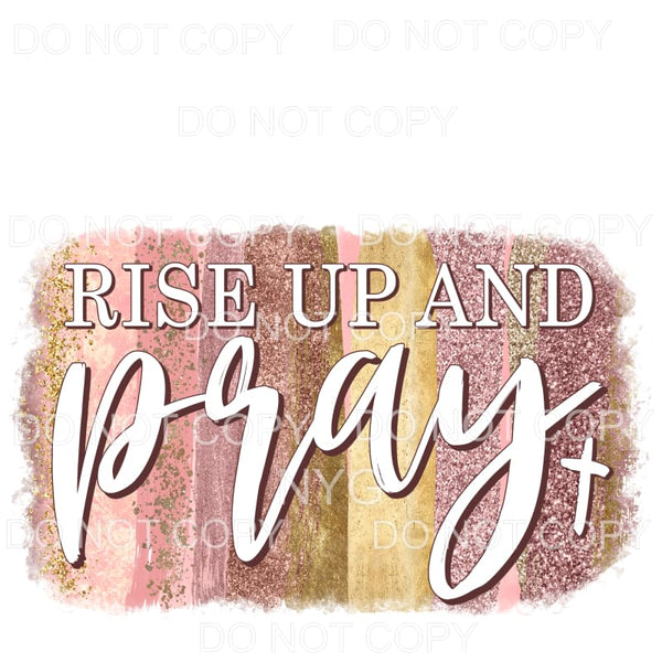 Rise Up And Pray Cross Brushstrokes Neutral Sublimation 