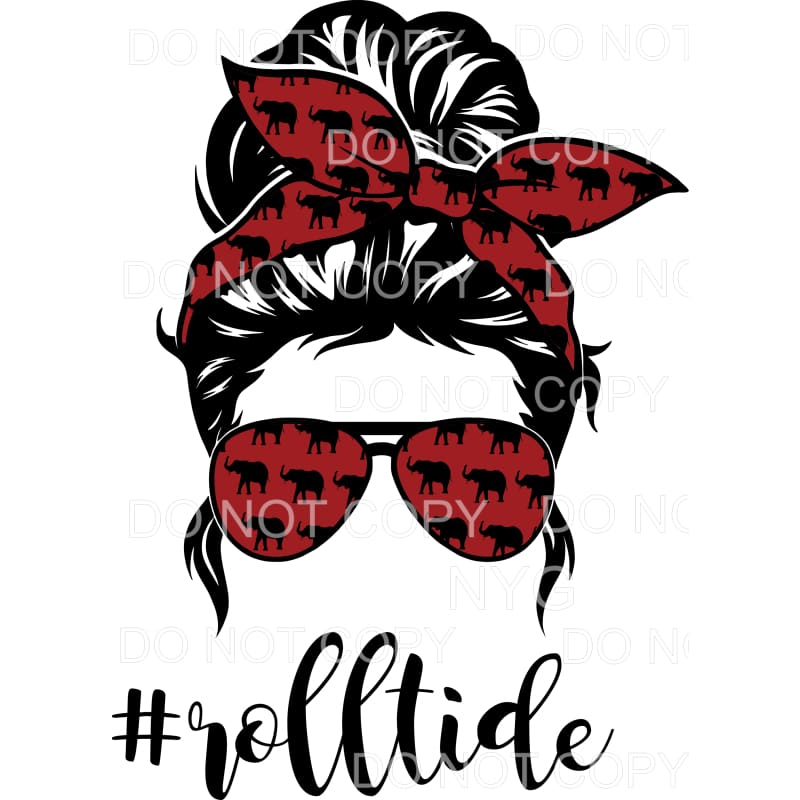 martodesigns Roll Tide Messy Bun University Of Alabama