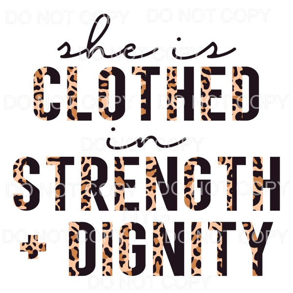 She Is Clothed In Strength Dignity Half Leopard Black 