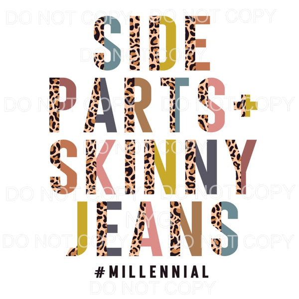 Side Parts Skinny Jeans Half Leopard Neutral Sublimation 