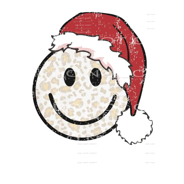 smiley face with santa hat # 1010 Sublimation transfers - 