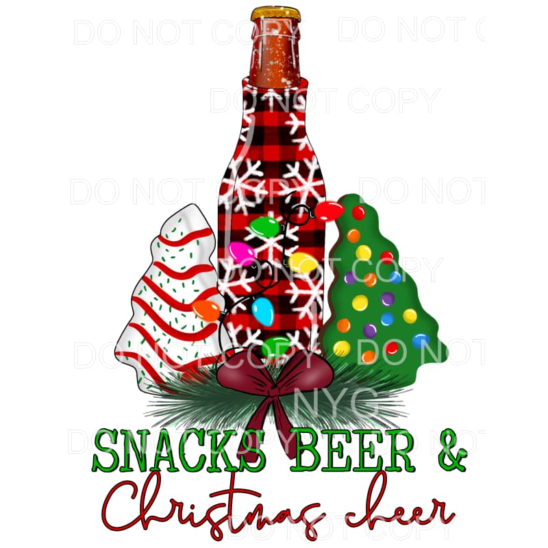 Christmas Tree Pattern Zipper Beer Bottle Coolie